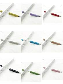 SHEIN Glitter Beadable Pens Full Rhinestone Fancy Pens For Beads Cute Journalling Pens For Women Fun Bling Ballpoint Pens Tween Gifts Stuff Back To School