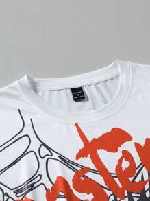 Manfinity EMRG Zombie Print Young Streetwear T-Shirt Set For Men - Multicolor - View 4