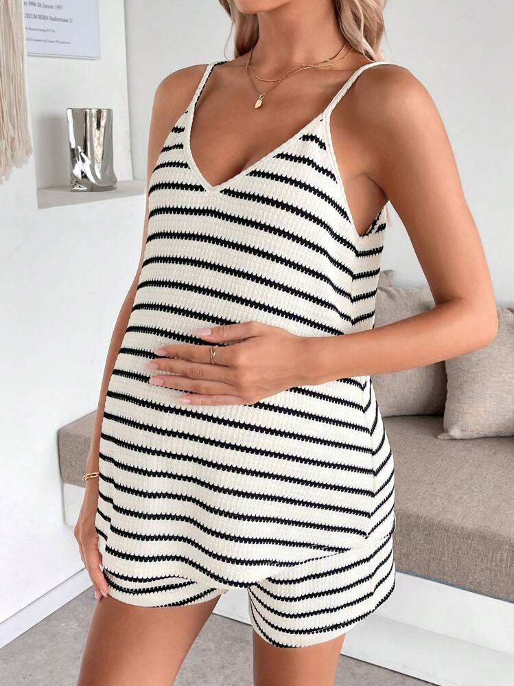 SHEIN Conjunto de dos piezas de maternidad - Caqui - Añade 3