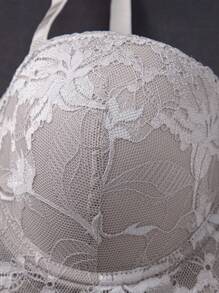 SHEIN 4件套女士浪漫蕾丝简约无缝无钢圈文胸 - 彩色 - 查看 5