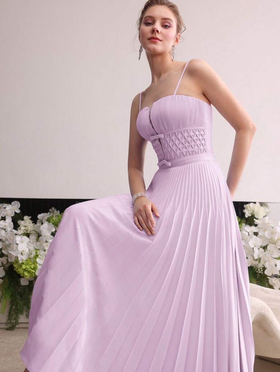 MOTF Soiréza PLEATED FLOWY CAMI COCKTAIL DRESS - Purple - View 1