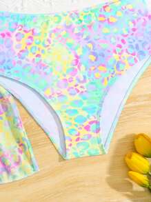 Tween Girls Random Print 3 PiecesTankini/Swimsuit Young Girl Summer Outfits Young Girls Sets Summer Clothes Set Summer Sets For Girls Summer Girls Sets - Multicolor - View 6