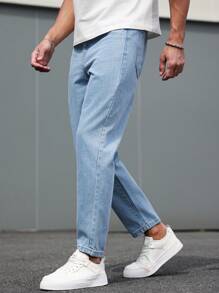 Manfinity Homme Jeans blu casual di moda da uomo, slim fit, stile da strada