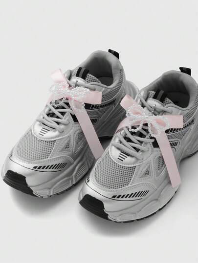 Kawaii 2 pièces Pinces à chaussures/décorations en perles blanches et cristal-regarder nouées à la main, minimalistes. Ensemble d'accessoires de mode polyvalents, convient aux femmes pour un port quotidien ou en cadeau