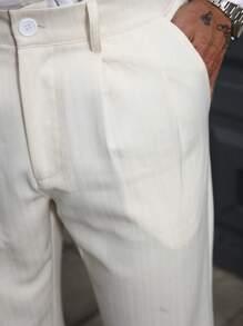 Manfinity Homme Herren Hosen mit Bügelfalte, gerade, locker, einfarbig, vielseitig einsetzbar