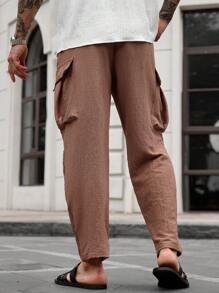 Manfinity CasualCool Men's Casual Textured Fabric Pants, Summer Cargo Style Style Men Pants Casual Men Designer Pants Men Clothing Men Pants Men Clothes Men Pants