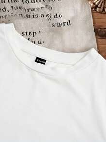 Attitoon 休闲简约小马标志和骑手小图案圆领修身短款短袖 T 恤