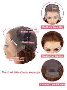 Reddish Brown Straight Lace Front Wigs Pre Plucked 13x4 Transparent Lace Front Wigs Human Hair For Women 180 Density - S4 - View 6