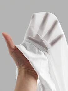 SHEIN ICON Women Solid Color Simple Asymmetrical Hem Mesh Panel Camisole - White - View 5