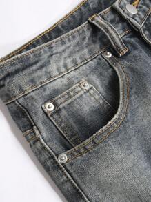 Manfinity Hypemode Men's Summer Casual Fashion Washed Denim Shorts With Pockets - Grey - View 5