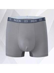 SHEIN 4pcs/Pack Men's Comfortable Letter Printed Elastic Waistband Boxer Briefs - Multicolor - View 6