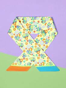 SCOOBY-DOO X SHEIN Vintage Landhausstil kleines Tuch mit gelbem Blumen- und Buss-Muster