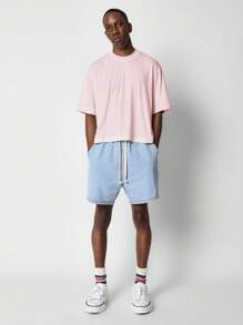SUMWON Essential Crop Tee Heavyweight Cotton Relaxed Fit Streetwear Basic Tshirt Minimalist Oversized Modern Athleisure Summer Lounge Athletic