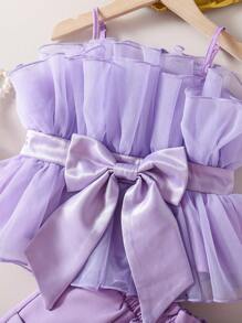 Stücke/Set Kleine Mädchen Gewebtes Mesh Leibchen Top Und Shorts Set
