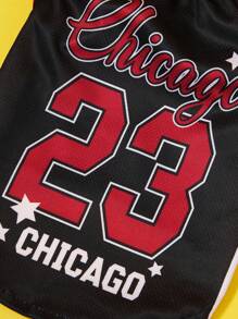 PETSIN 1 buc. Pet Dog Cat Chicago 23 Jersey Stripe Print Vesta confortabila fara maneci, potrivita pentru caini si pisici - Multicolor - Vizualizare 5