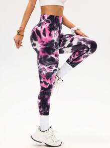 Core Rhythm Quần legging thể thao in họa tiết thường ngày cho nữ - Đỏ và trắng - Xem 4