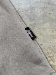 AXEPEAK 男士印花短袖宽松针织 Polo 衫，学校风 - 灰色 - 查看 4