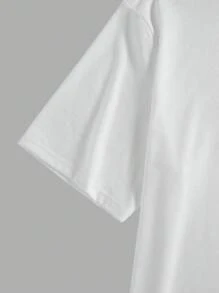 Manfinity Homme Conjunto de camiseta casual de manga corta con cuello redondo estampado con letras de astronauta y shorts para hombre para el verano