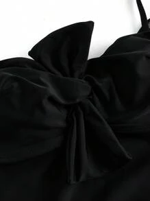 Swim Oasis 女士度假沙滩连体泳衣（含罩裙） - 黑與白 - 查看 4