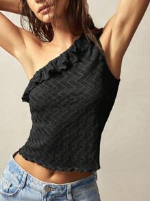 Bohemela Top sin mangas ajustado de punto de unicolor estilo bohemio con hombros descubiertos para vacaciones de verano para mujeres