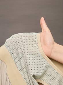 Activina Women Solid Color Mesh Patchwork Sleeveless Activewear Dress, Suitable For Tennis, Ping Pong - Khaki - View 8