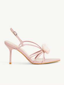 CUCCOO CHICEST 女士高跟凉鞋，尖头镂空粉色花朵 9CM 细高跟性感连衣裙凉鞋，夏季户外凉鞋 - 粉色 - 查看 11