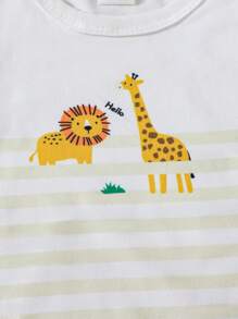 SHEIN Playful Pals Set de 3 piezas de body para bebé niño con estampado adorable de vida marina para verano