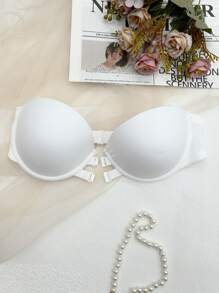 1pc Women's Strapless Bra With Underwire, Seamless