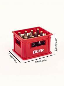 1pc Beer Crate-Shaped Refrigerator Magnet, Soda Bottle Opener, Can Be Beer Bottle Opener , Creative Beer Basket Design, Can Be Used In Home Bars, Parties, Refrigerator Cartoon Stickers,Wedding Season Supplies,Home Decor