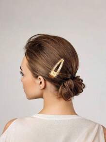 SHEIN 12PCS Bridesmaid Hair Clips No Bend Hair Clips No Crease Hair Clips Gold Glitter Makeup Bangs Hair Clips(6pcs Hair Clips+6pcs Scrunchies)Bridal Shower Gifts Silk Satin Soft Hair Accessories Bridesmaid Wedding Favor Women,Christmas - Multicolor - View 7