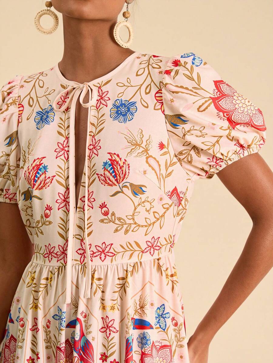 Travachic Gewebtes Muster-Maxikleid für Frauen - Pink - Übersicht 1