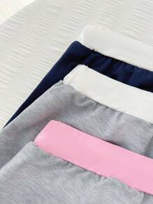 Set de 3 shorts casuales para mujer para usar en casa con texto impreso