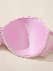 SHEIN 3pcs Women's Everyday Soft & Comfortable Wireless Lace Padded Bra, Versatile All-Match Backless Bralette