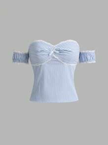 Sweetina 女士日常两件套服装 - 藍色 - 查看 4