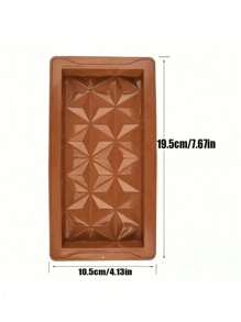 1/2/3PCS3D钻石形硅胶巧克力模具，甜点糖果烘焙工具，适用于迪拜巧克力棒、软糖、厨房配件 - 巧克力棕 - 查看 7