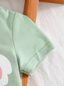 Cozy Pixies 男婴企鹅印花柔软针织连体衣，圆领短袖 - 彩色 - 查看 8