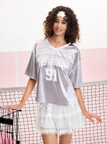 SHEIN MOD White Cinched Waist Romantic Lace Patchwork A-Line Skirt - White - View 5
