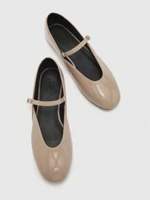 CUCCOO BIZCHIC Women Casual Simple Mary Jane Flat Shoes, Versatile For Commuting For Christmas Spring Shoes - Apricot - View 9