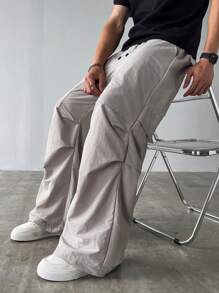 Manfinity Streetrush Pantalones cargo casuales sólidos y holgados para hombre