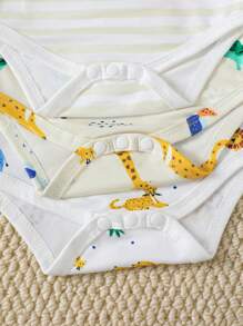 SHEIN Playful Pals Set de 3 piezas de body para bebé niño con estampado adorable de vida marina para verano