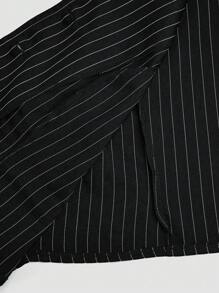 Franclia 时尚优雅修身条纹背心女式无袖短款别致吊带背心 - 黑色 - 查看 8