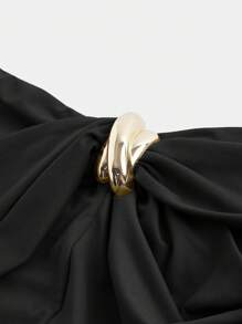 SHEIN MOD Women Off Shoulder Top,Going Out Tops, Party Tops,Knitted Top - Black - View 3