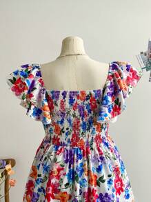 Soleia Áo sơ mi nữ tay ngắn in họa tiết hoa nhiều màu cỡ lớn có cổ nơ Bohemian Boho lãng mạn hoa kỳ nghỉ hoa - Nhiều màu - Xem 8