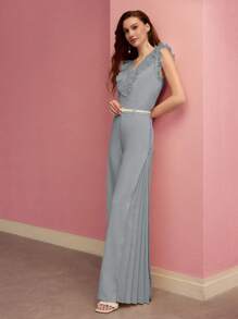 MOTF PREMIUM BUTTON DETAIL WIDE LEG PANTS - Blue - View 6