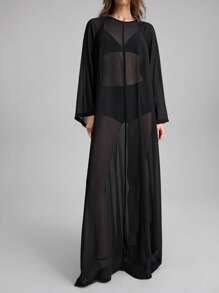 Ontre Vestido transparente de unicolor sexy para mujer