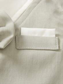 Conjunto de 3 piezas: Chaleco de estilo caballero gris claro + Camisa de cuello blanco + Pantalones para bebé/niño pequeño, adecuado para exteriores, vacaciones, calle, fiestas, sesiones de fotos y otras ocasiones - Gris - Ver 8
