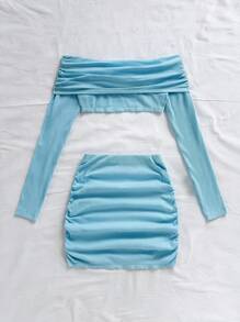 Soleia 女士日常两件套服装 - 藍色 - 查看 2