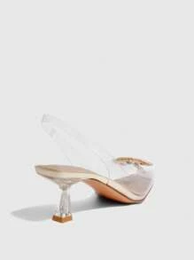 CUCCOO SZL Women's Pointed-Toe Fashion High Heel Pumps With Rhinestone Decor For Christmas - Gold - View 11