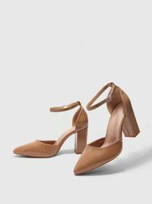 CUCCOO BIZCHIC CCUCCOO 杏色女士粗跟高跟鞋，适合婚礼 - 杏色 - 查看 6