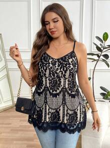 Reflora Curve Plus Size Women's Romantic Casual Daily Elegant Black Lace Suspenders,Business Casual Woman,Lace Top,Vacation Outfits Woman,Going Out,Halter Top,Cami Top,Vacation Outfits Woman,Off The Shoulder Top,Going Out Tops,Lace Top,Teacher Outfits For Women,Classy Outfits For Women,Business Casual